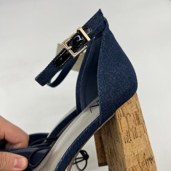 Worthington Womens Panama Block Heel Pumps Denim Size 7.5M - Picture 8 of 11